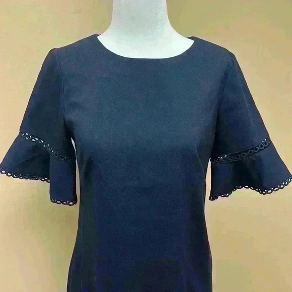 Loft Puff Sleeve Navy Dress - Picture 2 of 7